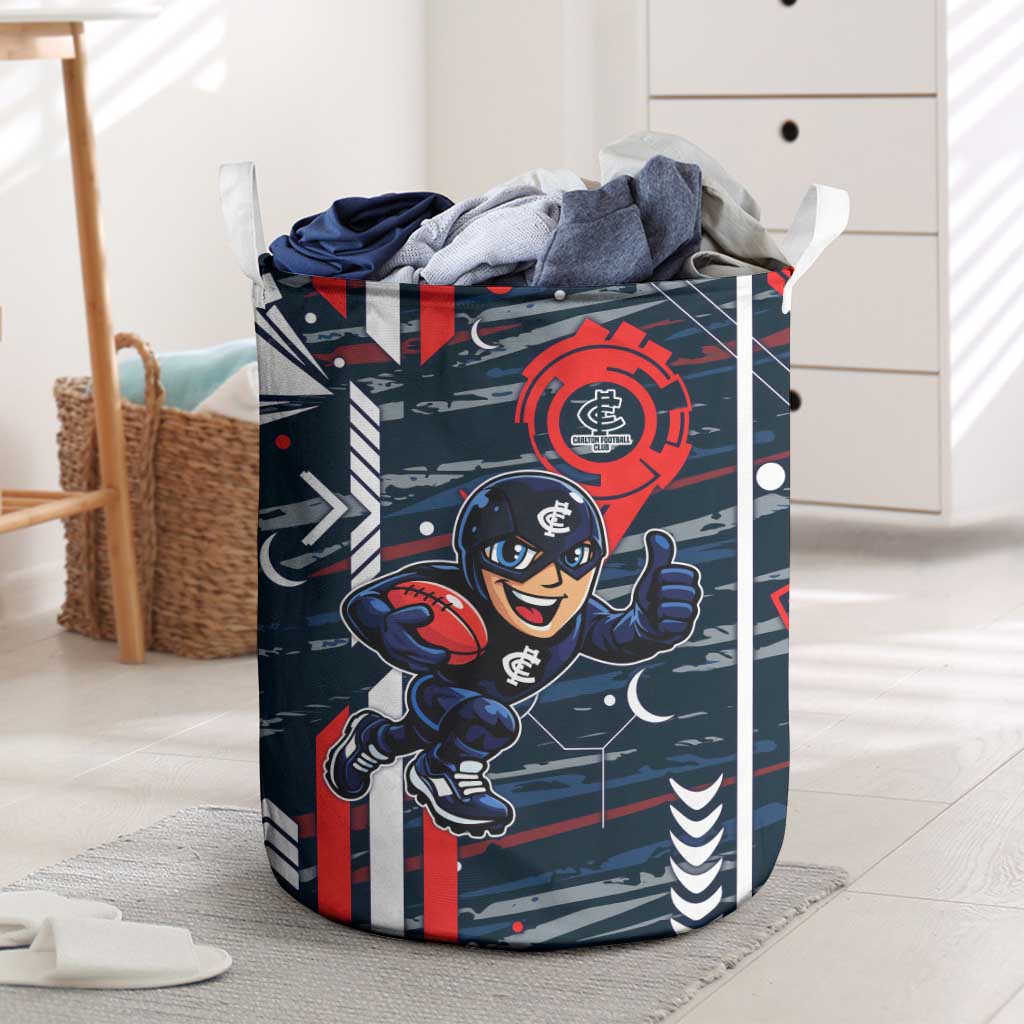 Carlton Football Club Laundry Basket Mascot Cartoon Football Illustration Style