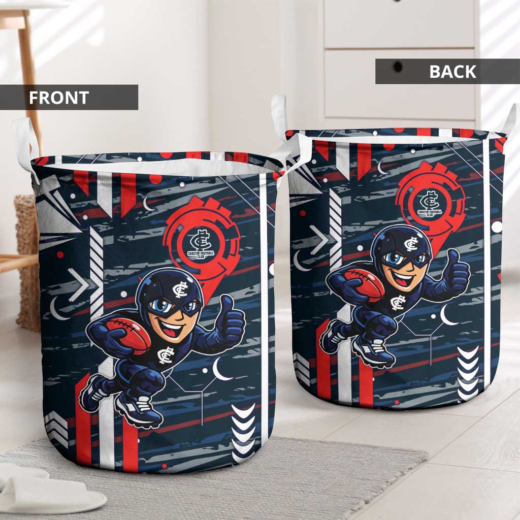 Carlton Football Club Laundry Basket Mascot Cartoon Football Illustration Style