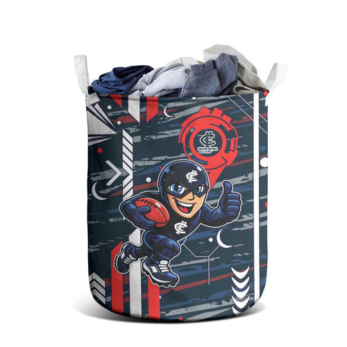 Carlton Football Club Laundry Basket Mascot Cartoon Football Illustration Style