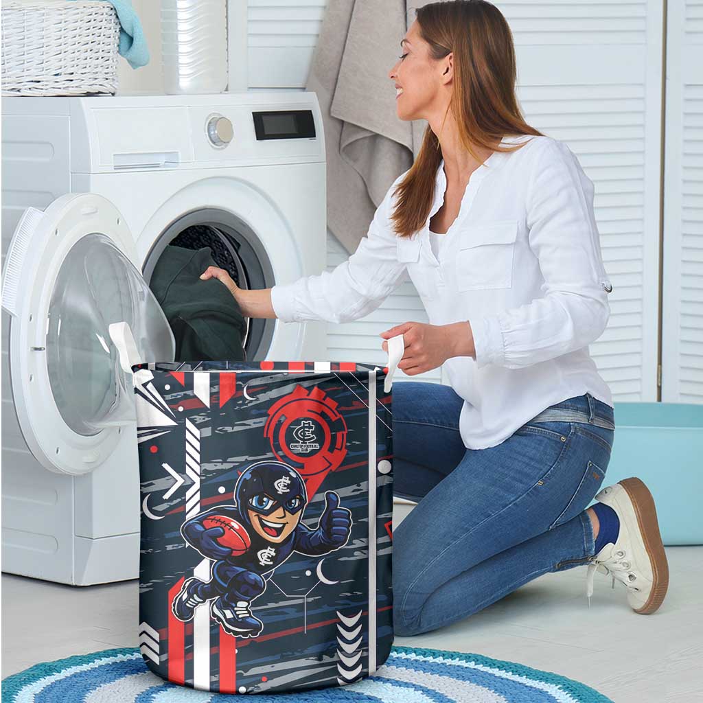 Carlton Football Club Laundry Basket Mascot Cartoon Football Illustration Style