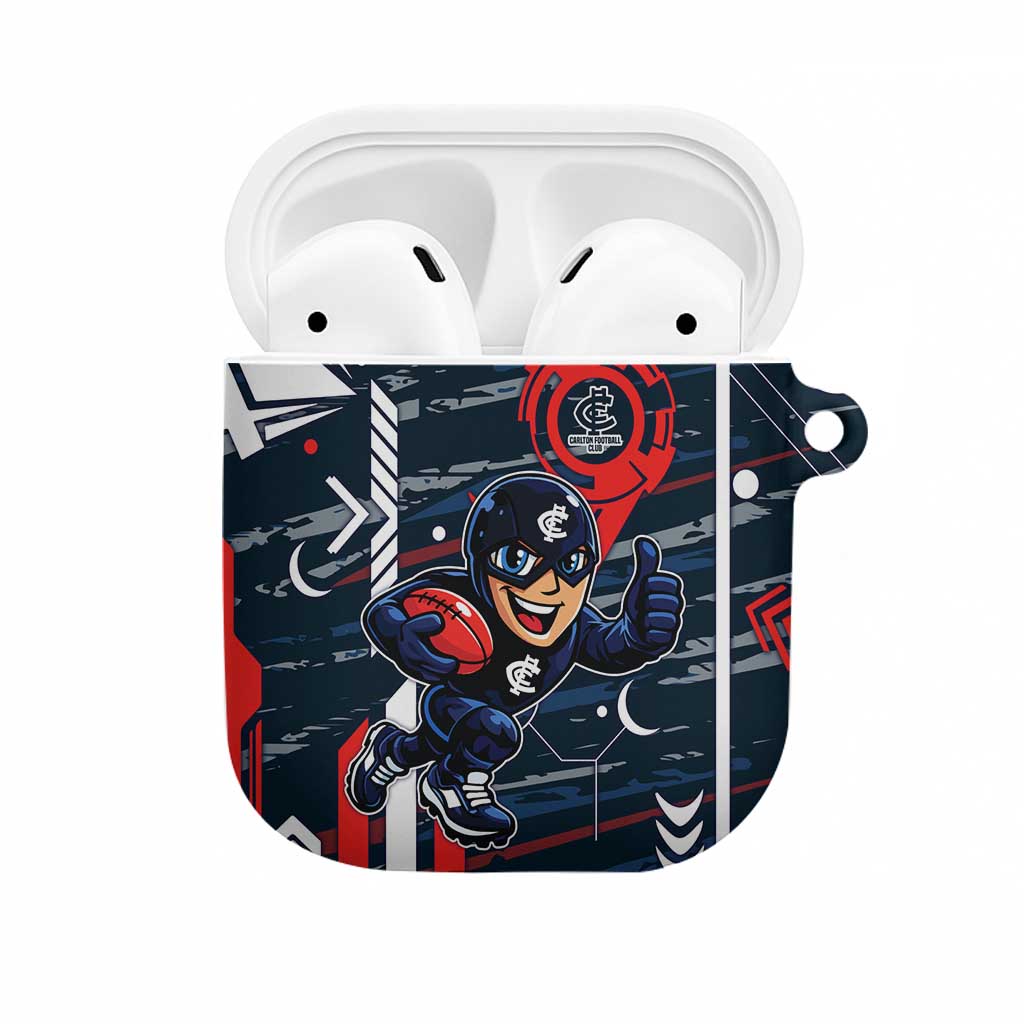 Carlton Football Club AirPods Case Mascot Cartoon Football Illustration Style