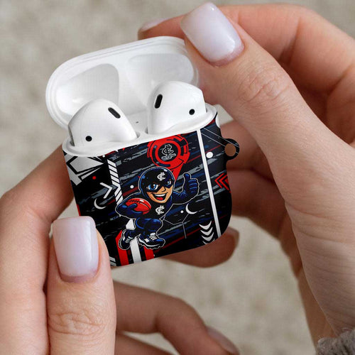 Carlton Football Club AirPods Case Mascot Cartoon Football Illustration Style
