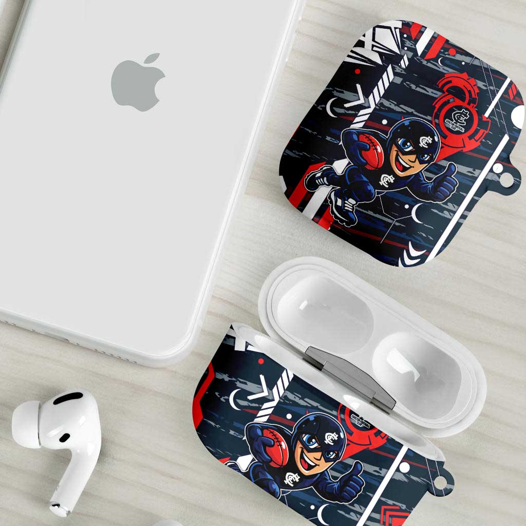 Carlton Football Club AirPods Case Mascot Cartoon Football Illustration Style