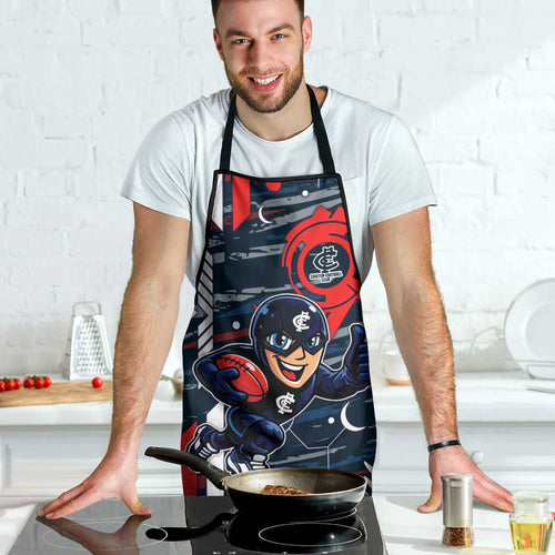Carlton Football Club Apron Mascot Cartoon Football Illustration Style