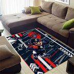 Carlton Football Club Area Rug Mascot Cartoon Football Illustration Style