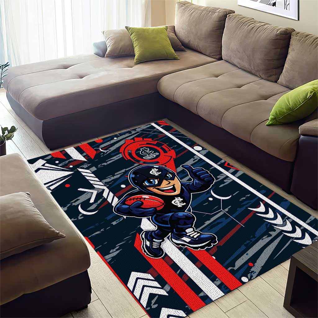 Carlton Football Club Area Rug Mascot Cartoon Football Illustration Style