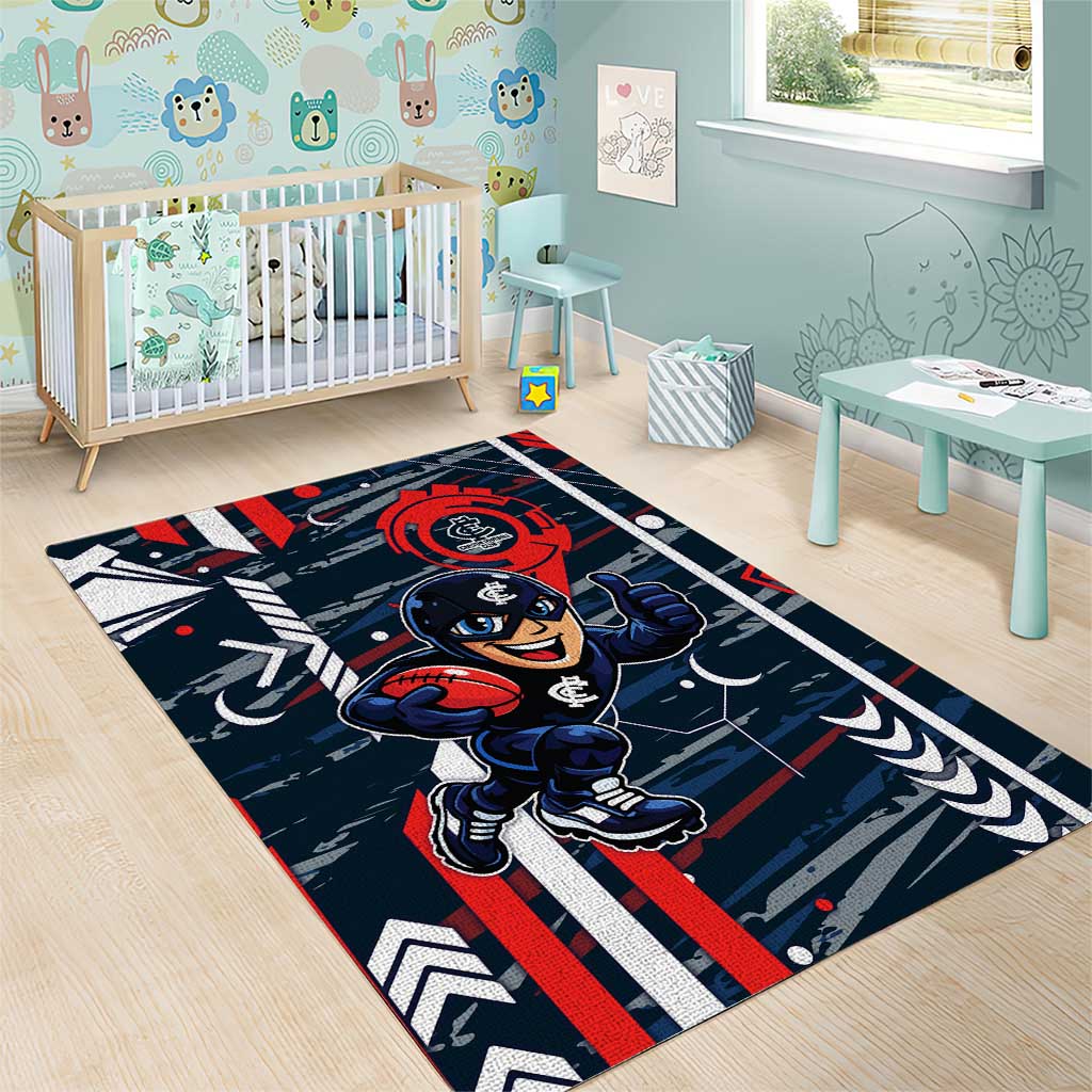 Carlton Football Club Area Rug Mascot Cartoon Football Illustration Style