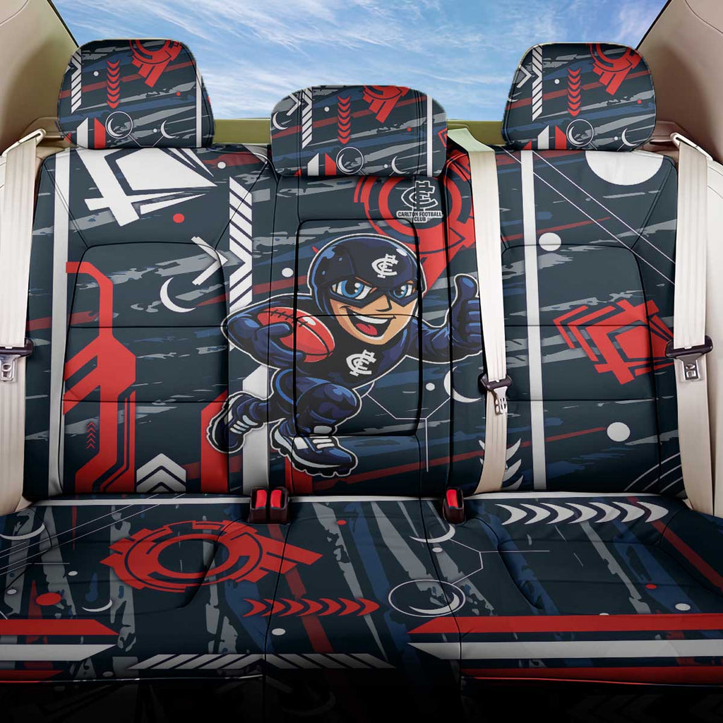 Carlton Football Club Back Car Seat Cover Mascot Cartoon Football Illustration Style