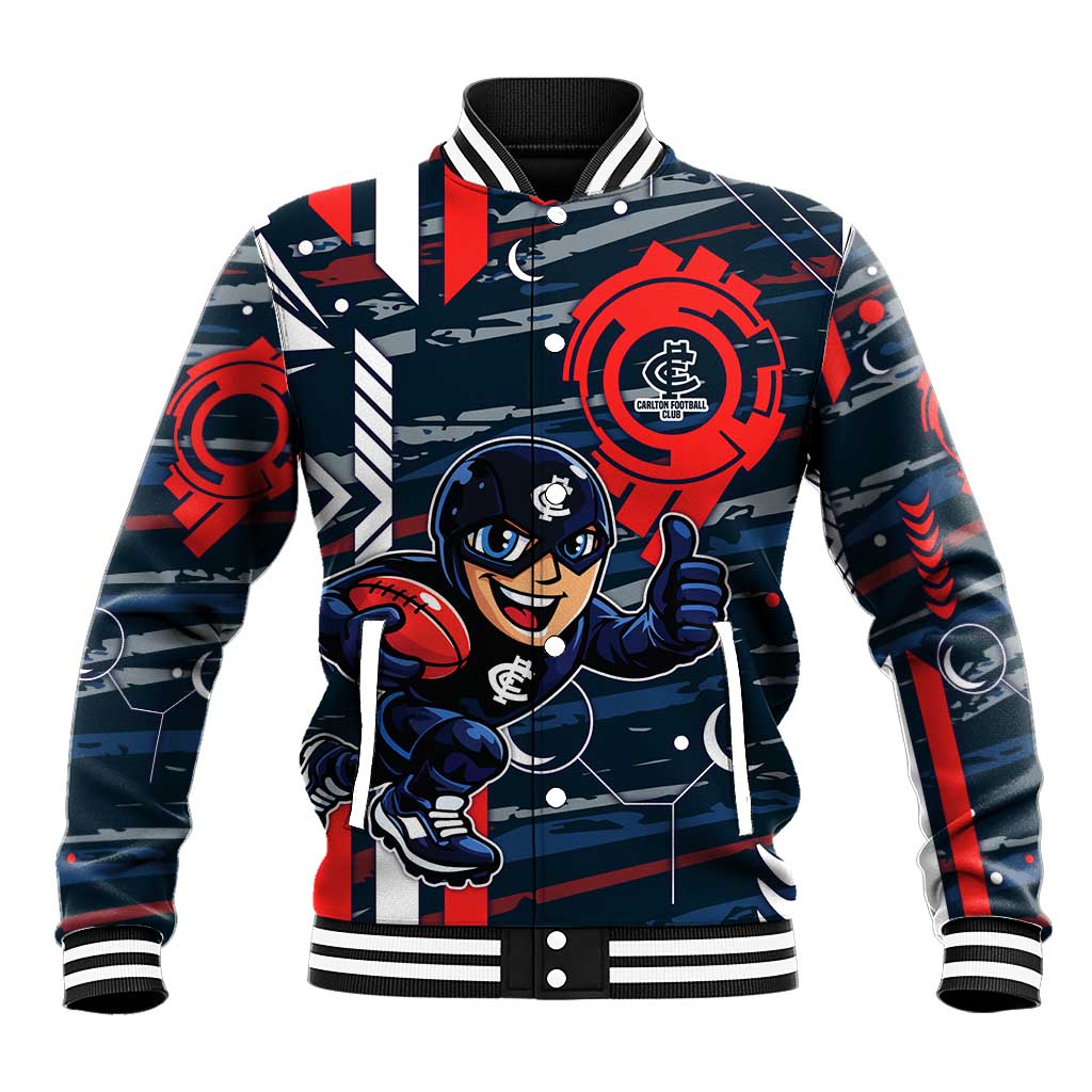 Carlton Football Club Baseball Jacket Mascot Cartoon Football Illustration Style