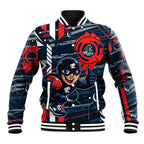 Carlton Football Club Baseball Jacket Mascot Cartoon Football Illustration Style