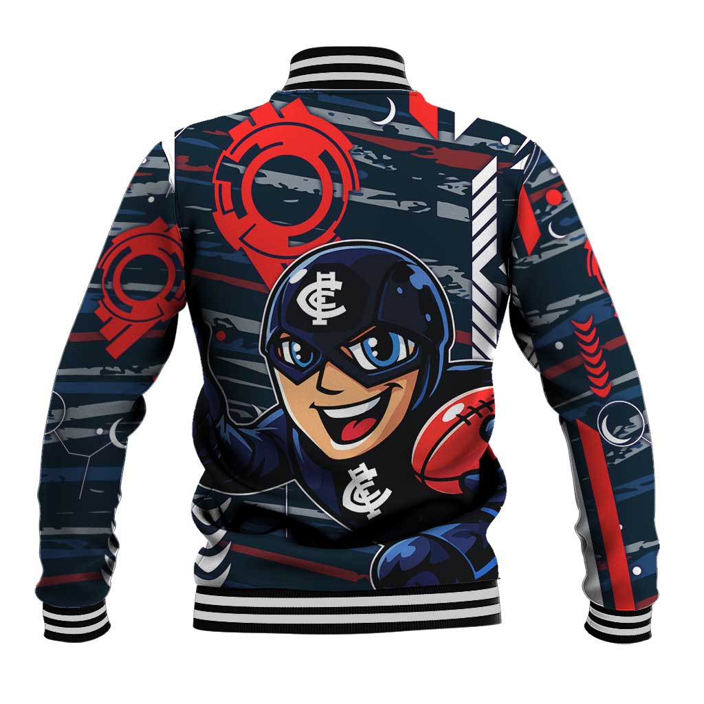 Carlton Football Club Baseball Jacket Mascot Cartoon Football Illustration Style