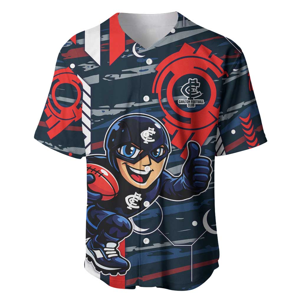 Carlton Football Club Baseball Jersey Mascot Cartoon Football Illustration Style