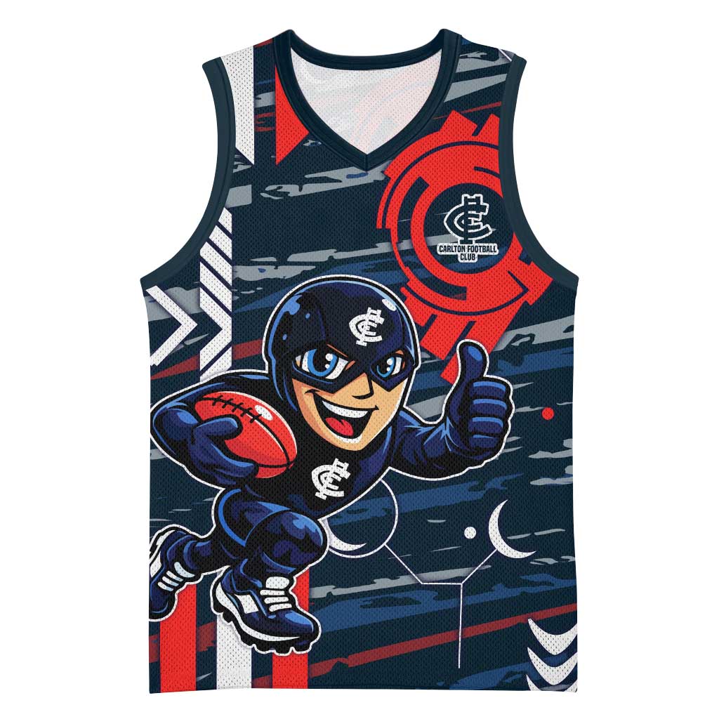 Carlton Football Club Basketball Jersey Mascot Cartoon Football Illustration Style