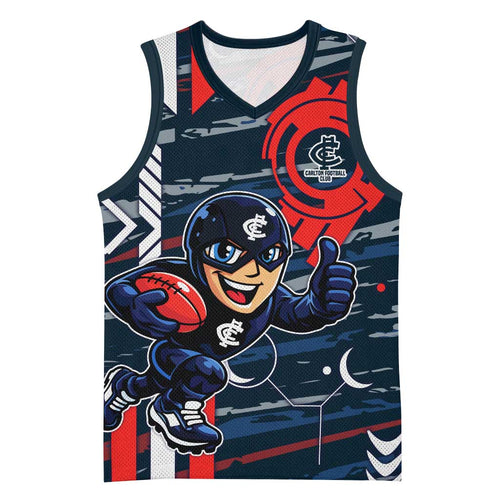 Carlton Football Club Basketball Jersey Mascot Cartoon Football Illustration Style