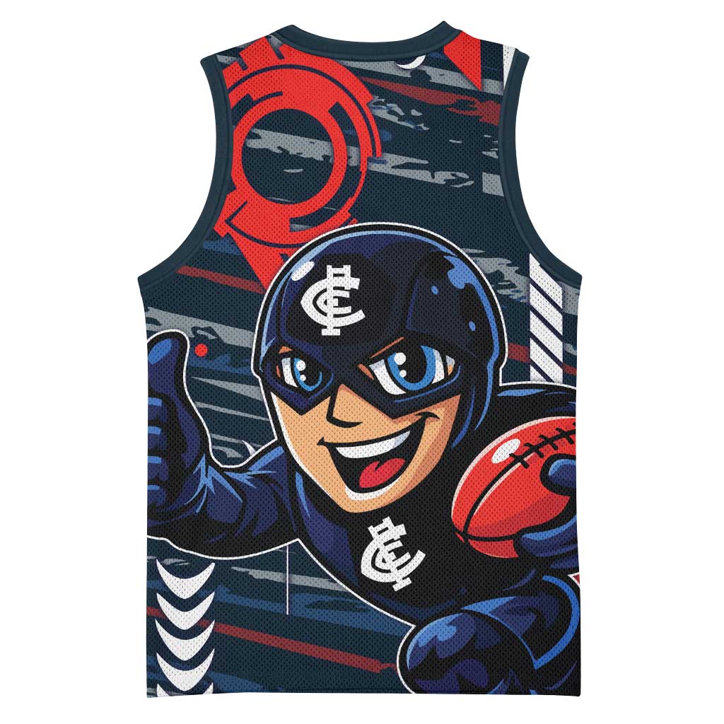 Carlton Football Club Basketball Jersey Mascot Cartoon Football Illustration Style