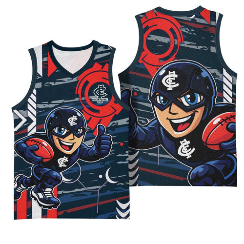 Carlton Football Club Basketball Jersey Mascot Cartoon Football Illustration Style