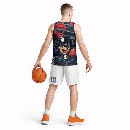 Carlton Football Club Basketball Jersey Mascot Cartoon Football Illustration Style