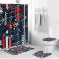 Carlton Football Club Bathroom Set Mascot Cartoon Football Illustration Style