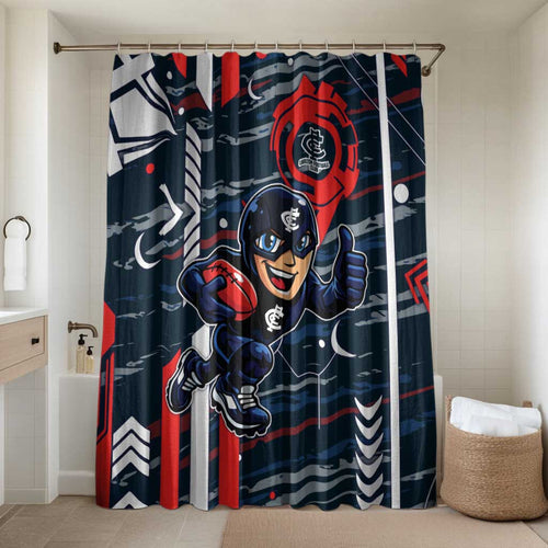 Carlton Football Club Bathroom Set Mascot Cartoon Football Illustration Style