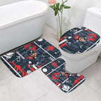 Carlton Football Club Bathroom Set Mascot Cartoon Football Illustration Style