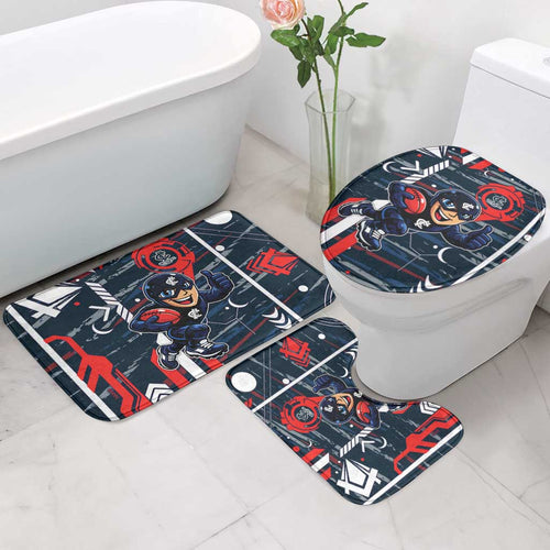 Carlton Football Club Bathroom Set Mascot Cartoon Football Illustration Style