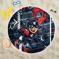 Carlton Football Club Beach Blanket Mascot Cartoon Football Illustration Style