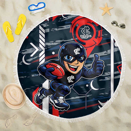 Carlton Football Club Beach Blanket Mascot Cartoon Football Illustration Style