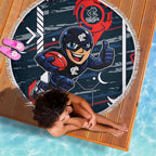 Carlton Football Club Beach Blanket Mascot Cartoon Football Illustration Style