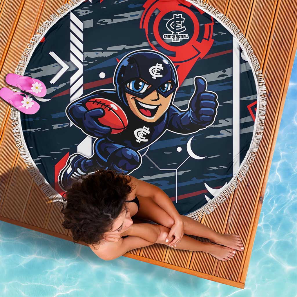 Carlton Football Club Beach Blanket Mascot Cartoon Football Illustration Style