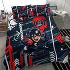 Carlton Football Club Bedding Set Mascot Cartoon Football Illustration Style