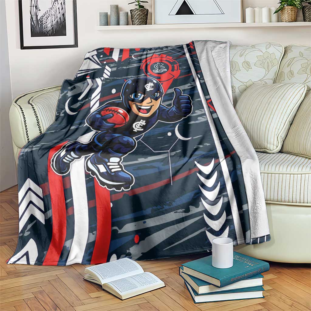 Carlton Football Club Blanket Mascot Cartoon Football Illustration Style