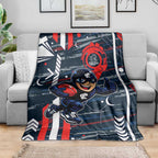 Carlton Football Club Blanket Mascot Cartoon Football Illustration Style