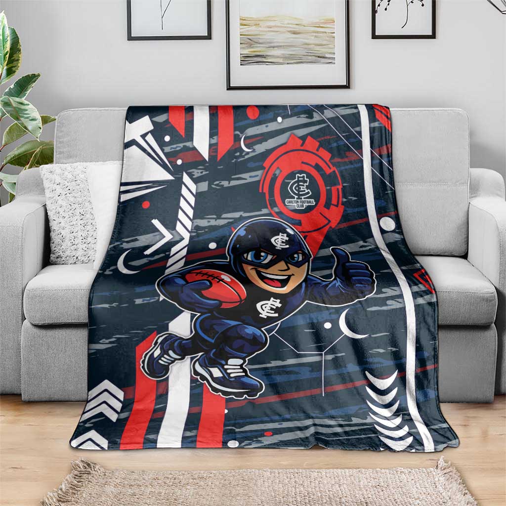 Carlton Football Club Blanket Mascot Cartoon Football Illustration Style