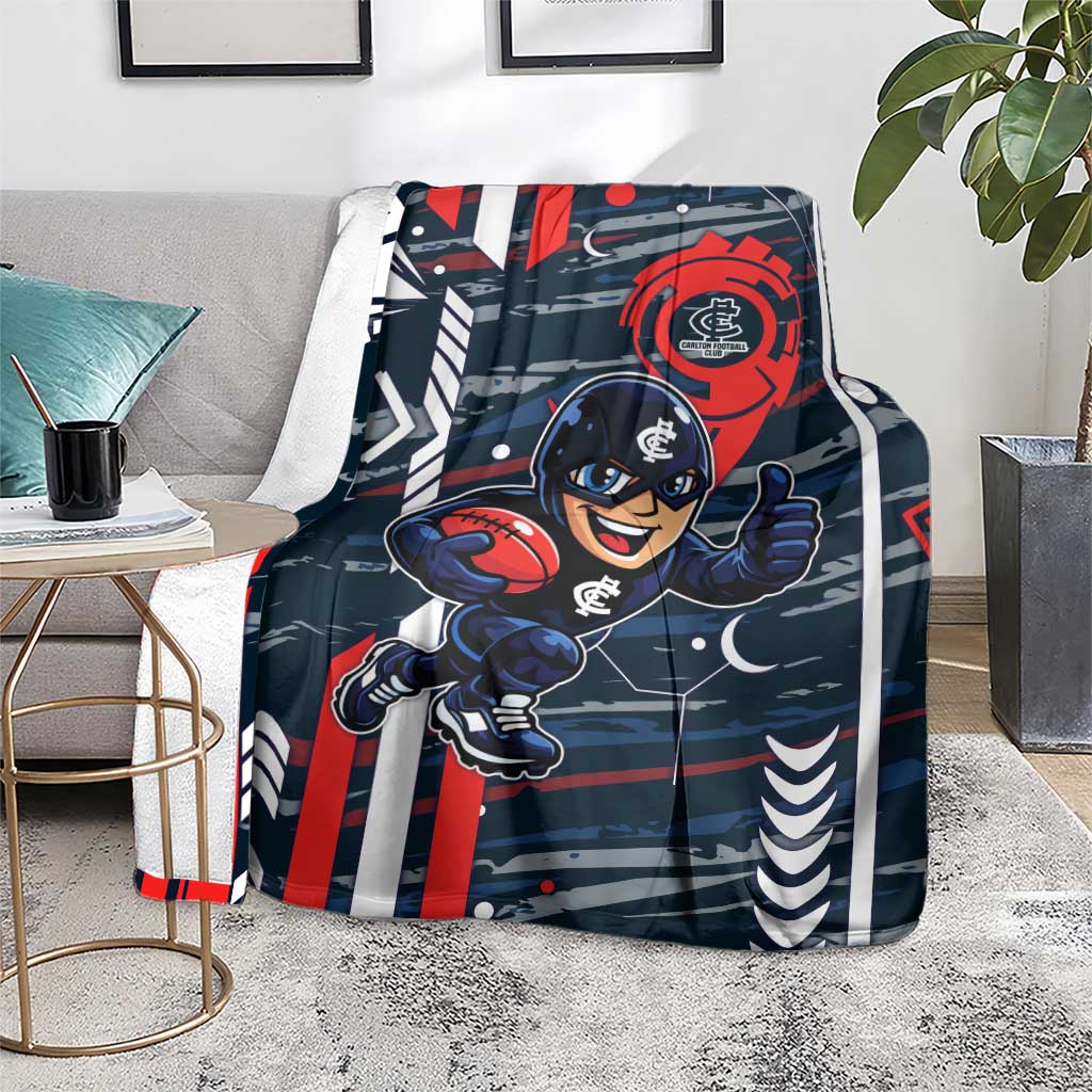 Carlton Football Club Blanket Mascot Cartoon Football Illustration Style