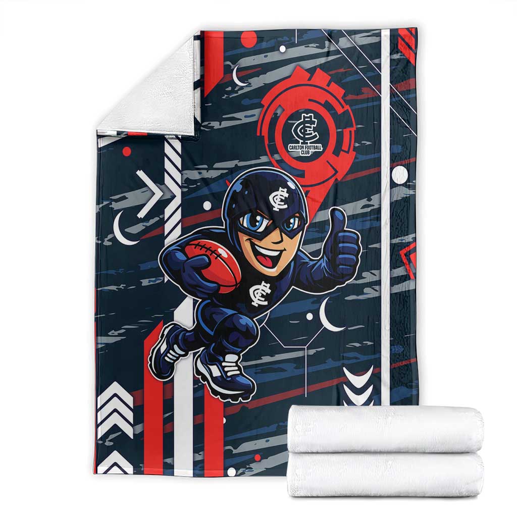 Carlton Football Club Blanket Mascot Cartoon Football Illustration Style