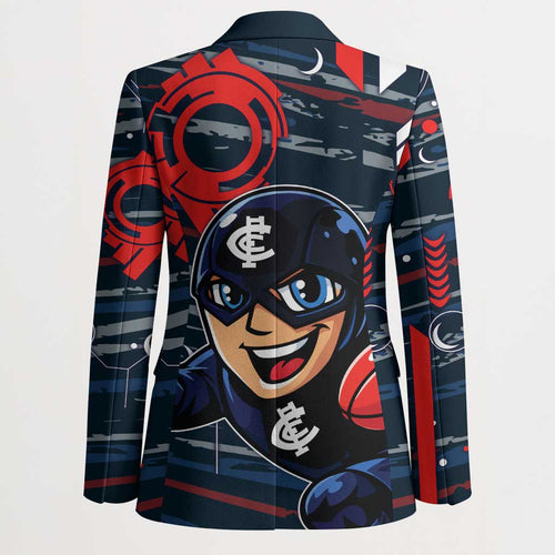 Carlton Football Club Blazer Mascot Cartoon Football Illustration Style
