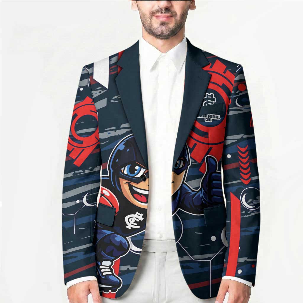Carlton Football Club Blazer Mascot Cartoon Football Illustration Style