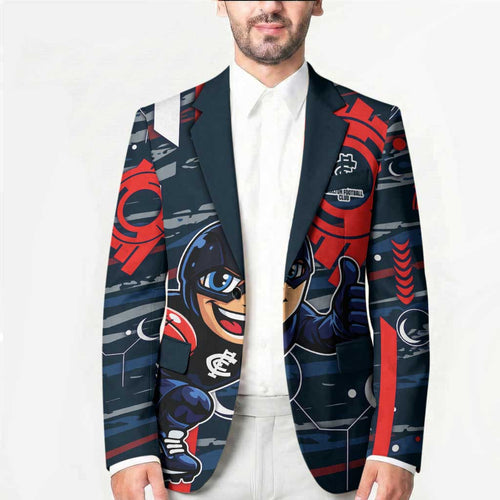 Carlton Football Club Blazer Mascot Cartoon Football Illustration Style