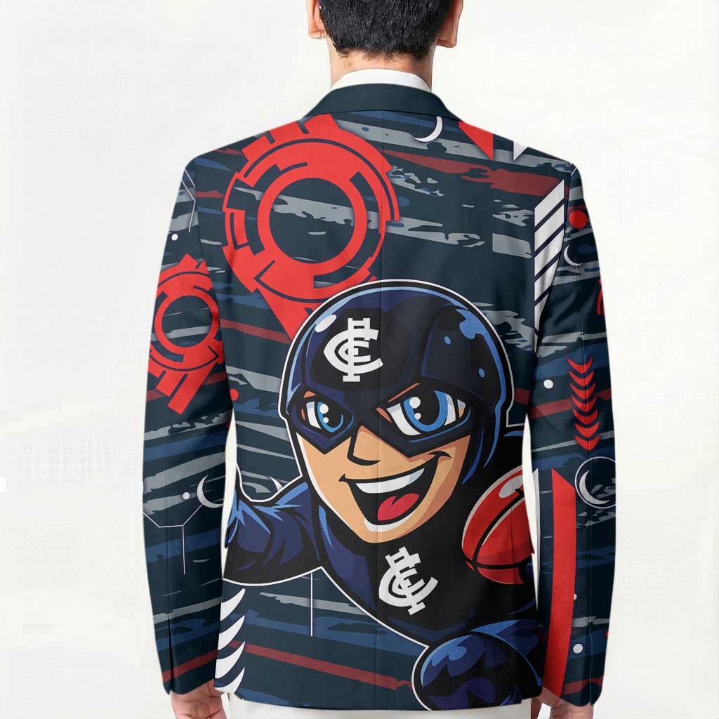 Carlton Football Club Blazer Mascot Cartoon Football Illustration Style