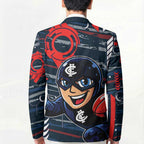 Carlton Football Club Blazer Mascot Cartoon Football Illustration Style