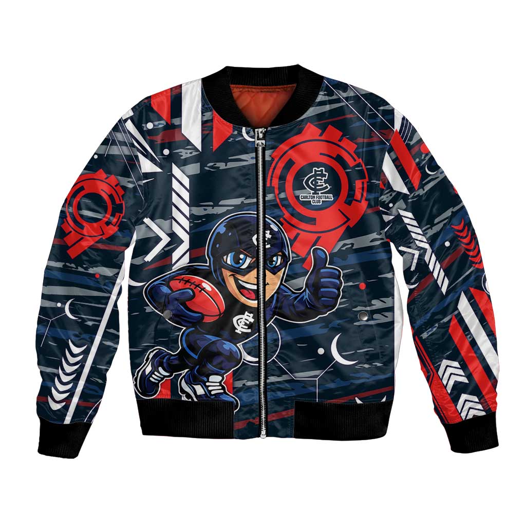 Carlton Football Club Bomber Jacket Mascot Cartoon Football Illustration Style