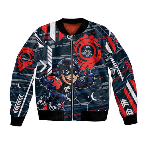 Carlton Football Club Bomber Jacket Mascot Cartoon Football Illustration Style