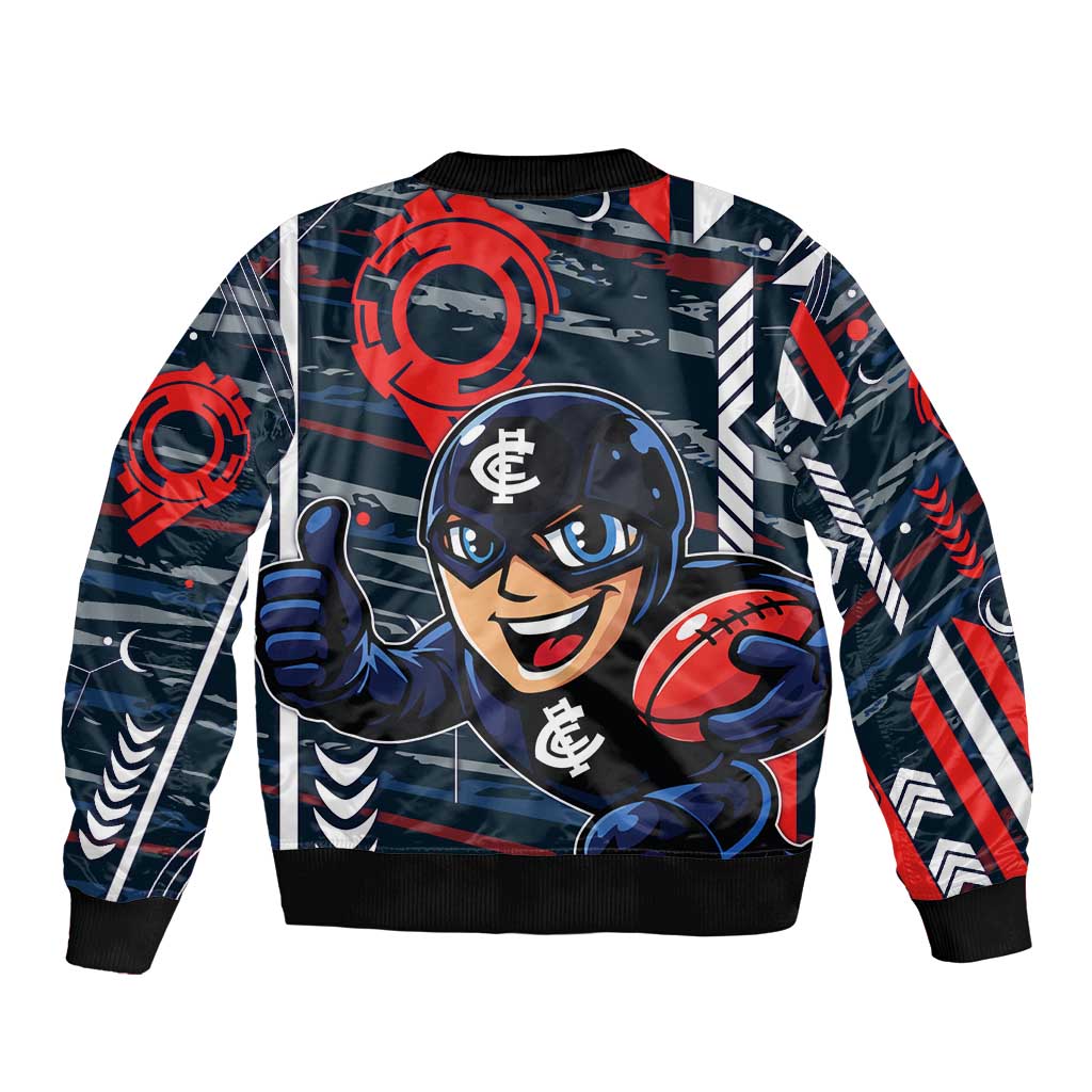 Carlton Football Club Bomber Jacket Mascot Cartoon Football Illustration Style