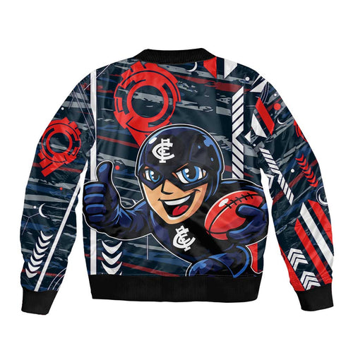 Carlton Football Club Bomber Jacket Mascot Cartoon Football Illustration Style