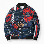 Carlton Football Club Bomber Puffer Jacket Mascot Cartoon Football Illustration Style