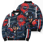 Carlton Football Club Bomber Puffer Jacket Mascot Cartoon Football Illustration Style