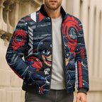 Carlton Football Club Bomber Puffer Jacket Mascot Cartoon Football Illustration Style