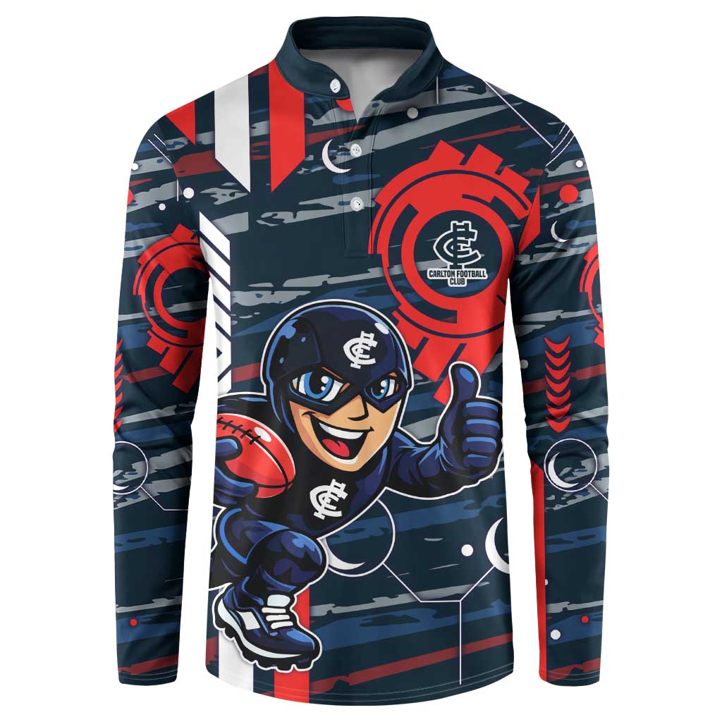 Carlton Football Club Button Sweatshirt Mascot Cartoon Football Illustration Style