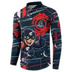 Carlton Football Club Button Sweatshirt Mascot Cartoon Football Illustration Style