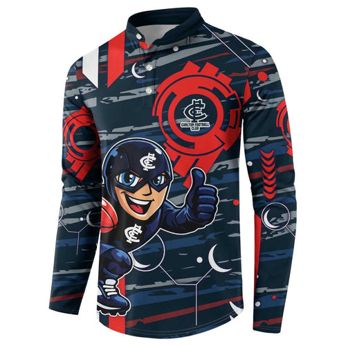 Carlton Football Club Button Sweatshirt Mascot Cartoon Football Illustration Style